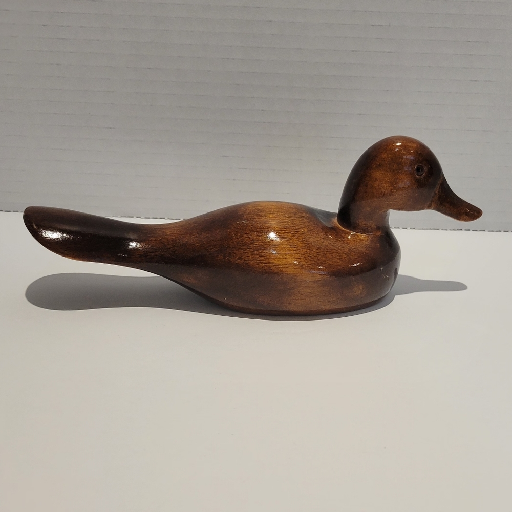 Vintage Duck‎ Decoy Carved Glass Eye Folk Art Mid Century